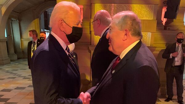 Президент Армен Саркисян встретился с президентом США Джо Байденом во время 26-й конференции сторон Рамочной конвенции об изменении климата (2 ноября 2021). Глазго  - Sputnik Армения