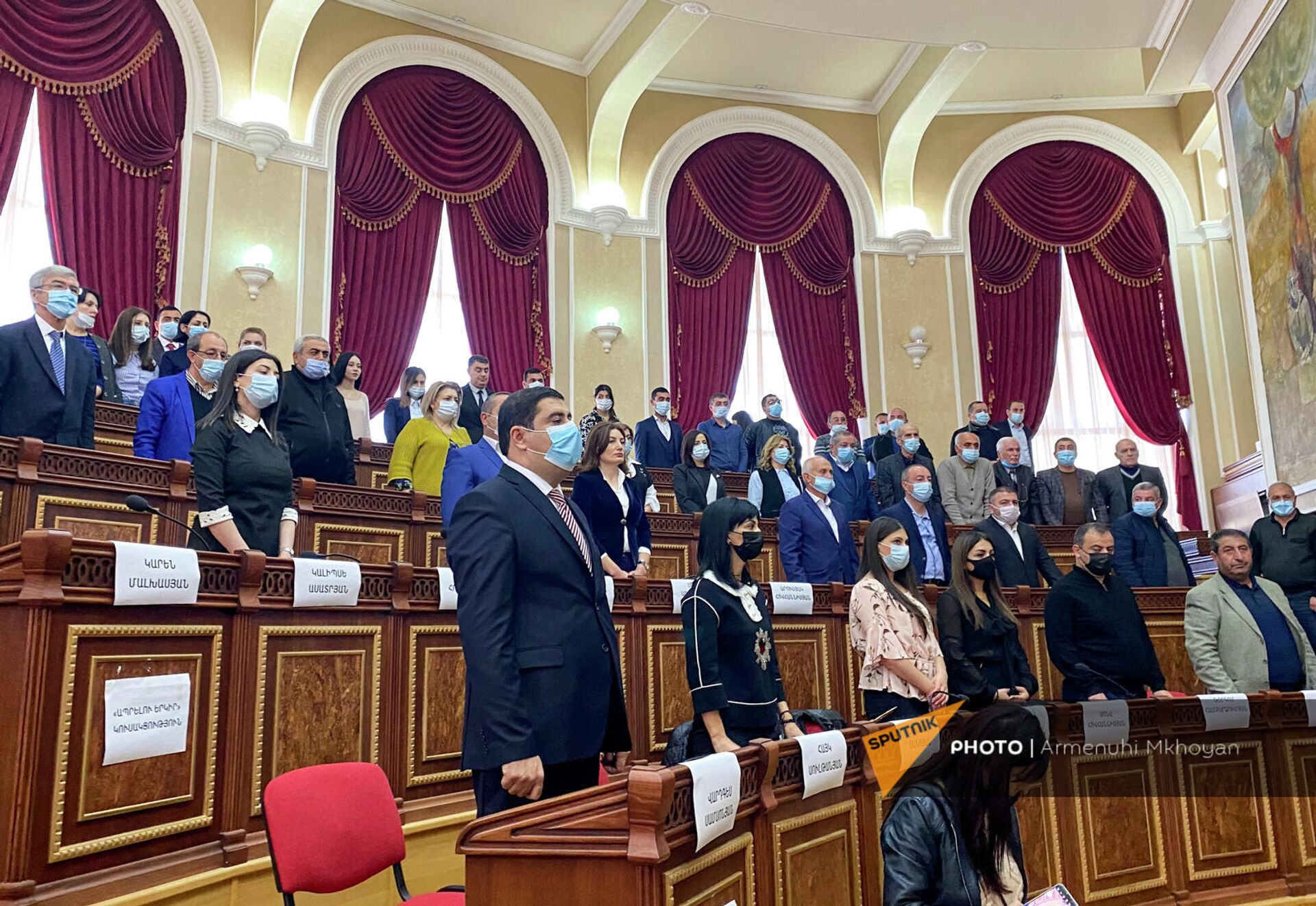 Церемония инаугурации новоизбранного мэра Гюмри Вардгеса Самсоняна в присутствии Совета старейшин (4 ноября 2021). Гюмри Церемония инаугурации новоизбранного мэра Гюмри Вардгеса Самсоняна в присутствии Совета старейшин (4 ноября 2021). Гюмри - Sputnik Արմենիա, 1920, 04.11.2021