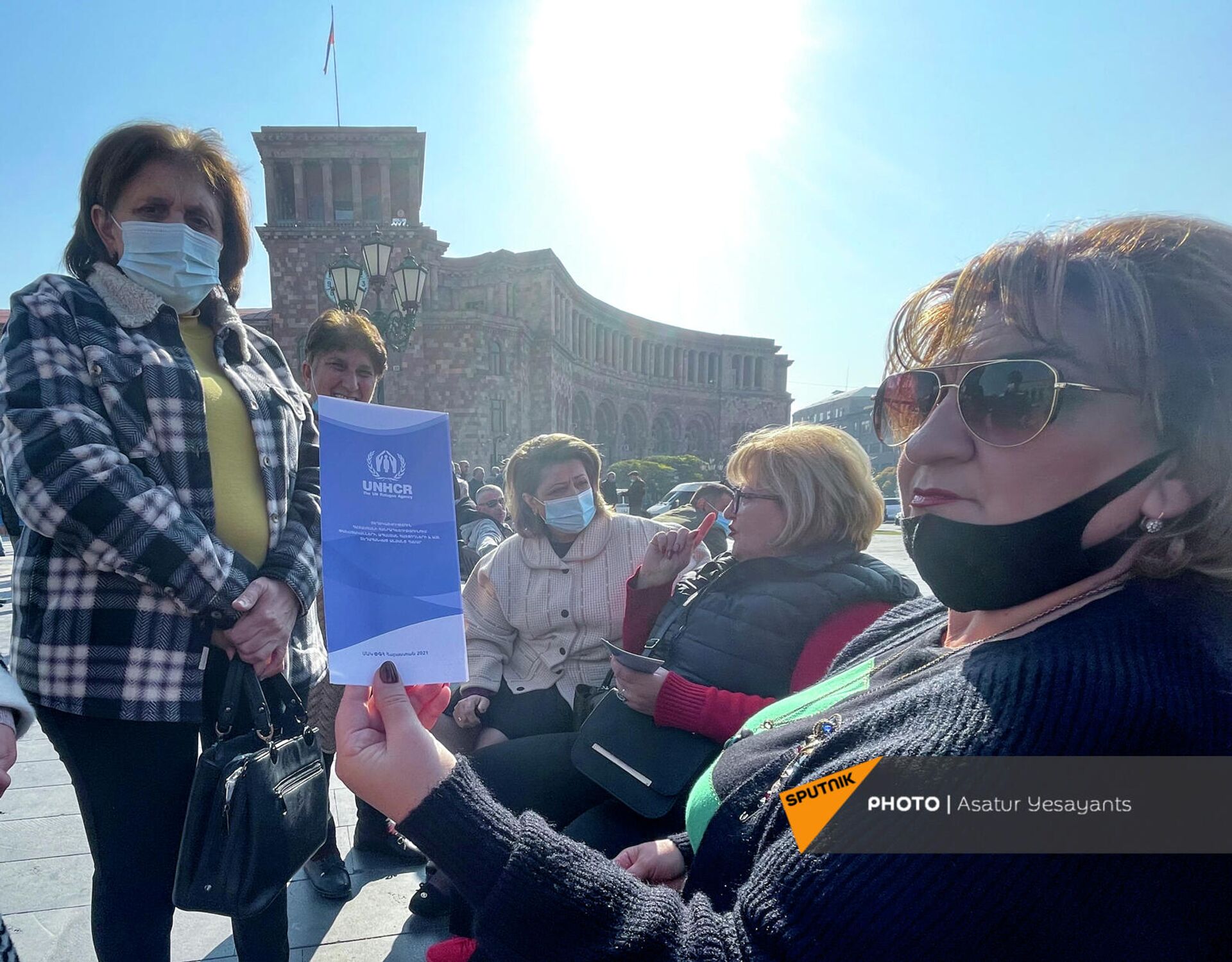 Акция протеста гадрутцев на площади Республики (9 ноября 2021). Еревaн - Sputnik Армения, 1920, 09.11.2021