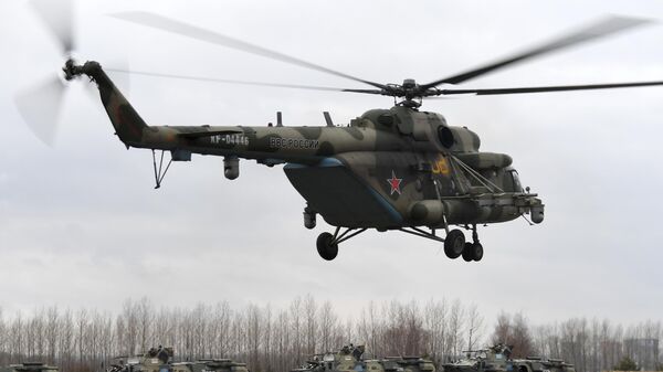Вертолет Ми-8АМТШ на миротворческих учениях стран Организации Договора о коллективной безопасности Нерушимое братство - 2021 - Sputnik Армения