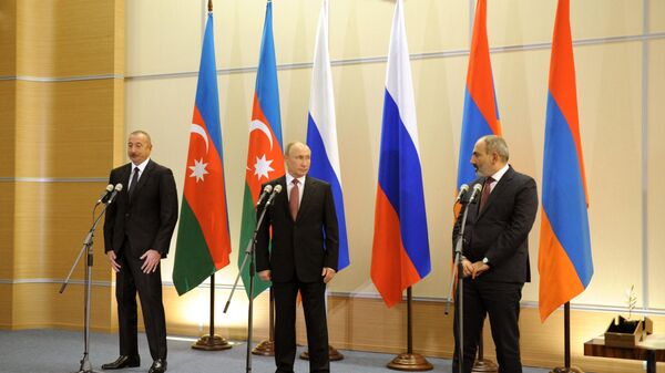 Հայաստանի, Ռուսաստանի և Ադրբեջանի ղեկավարները հանդես եկան համատեղ հայտարարությամբ հադիպման ավարտի արդյունքներով (26 նոյեմբերի, 2021թ․). Սոչի - Sputnik Արմենիա