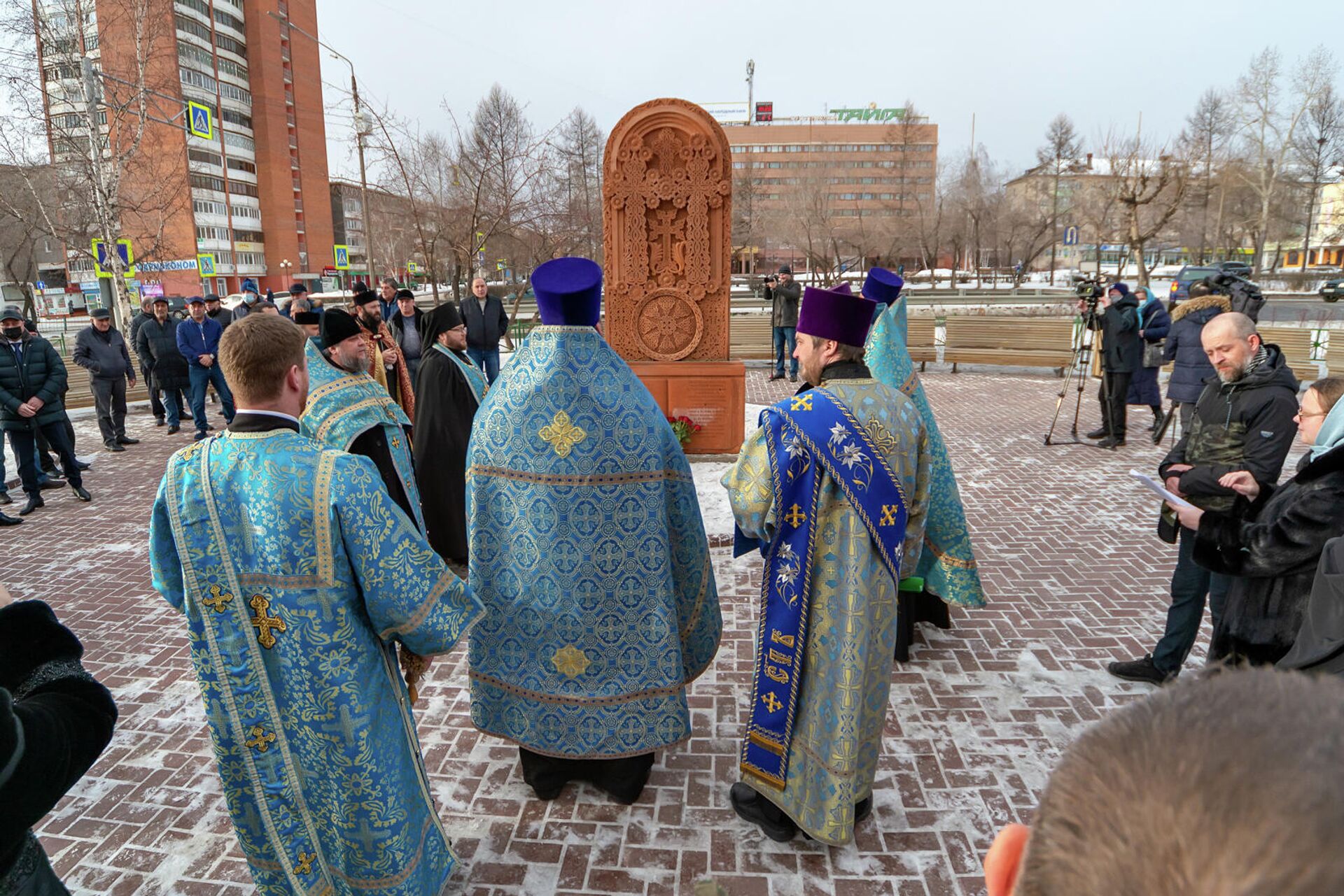 Молебен, посвященный освящению армянского Хачкара у храма Рождества Христова (4 декабря 2021). Братск Молебен, посвященный освящению армянского Хачкара у храма Рождества Христова (4 декабря 2021). Братск - Sputnik Արմենիա, 1920, 04.12.2021
