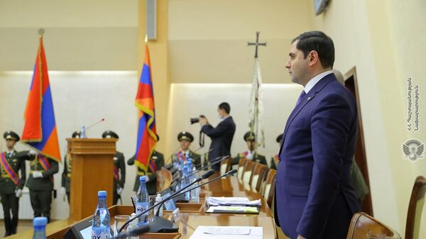В административном комплексе Министерства обороны состоялось заседание коллегии под председательством министра обороны Сурена Папикяна (26 января 2022). Еревaн - Sputnik Армения