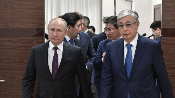 Президент РФ Владимир Путин и президент Казахстана Касым-Жомарт Токаев - Sputnik Армения