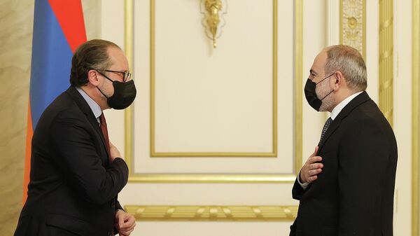 Премьер-министр Пашинян принял министра иностранных дел Австрии Александра Шаленберга (3 фквраля 2022). Еревaн - Sputnik Армения