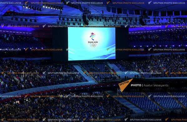 Трибуны во время официальной церемонии открытия зимних Олимпийских игр (4 февраля 2022). Пекин - Sputnik Армения