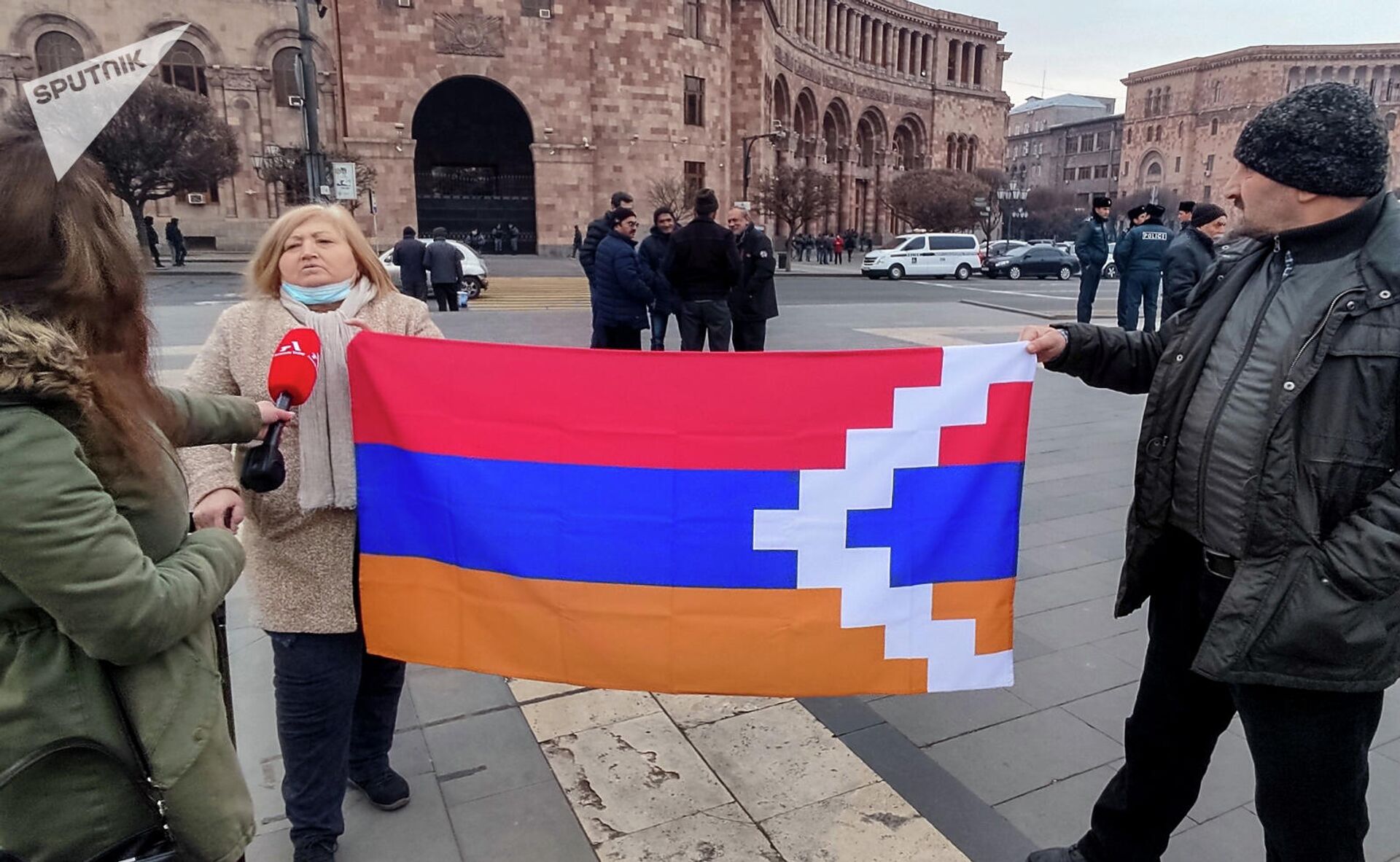 Акция протеста лиц, депортированных из Карабаха (18 февраля 2022). Еревaн - Sputnik Армения, 1920, 18.02.2022