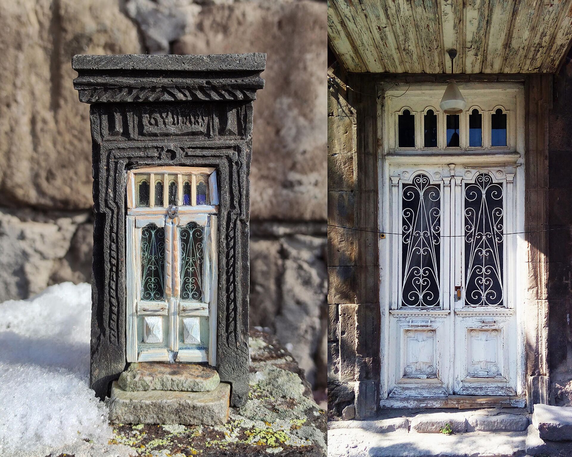Сувенирные копии старых дверей Гюмри, созданные художником, график-дизайнером Ашотом Акобяном - Sputnik Армения, 1920, 25.02.2022