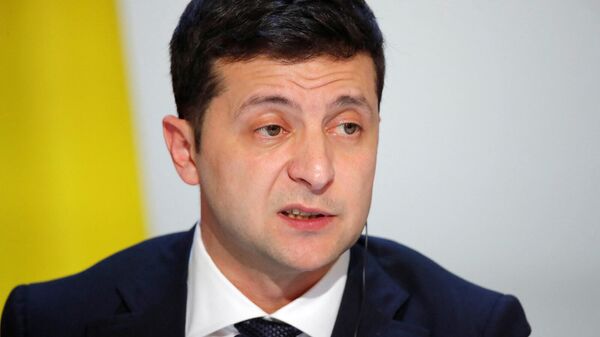 Президент Украины Владимир Зеленский на пресс-конференции после саммита по Украине в Елисейском дворце (9 декабря 2019). Париж - Sputnik Армения