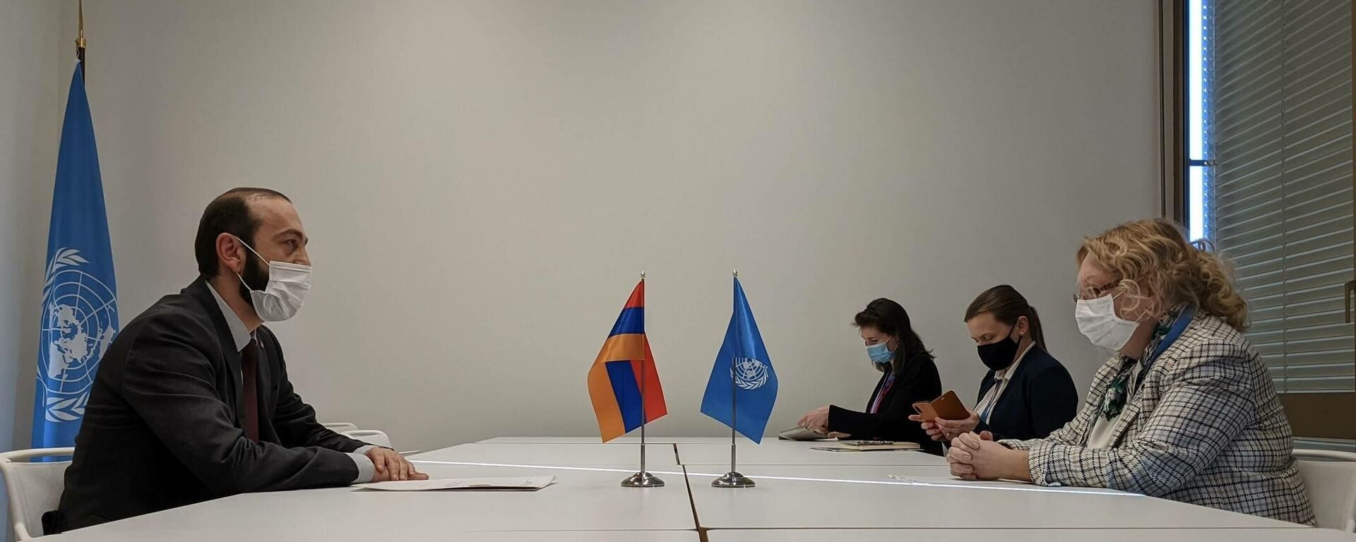 Министр иностранных дел Армении Арарат Мирзоян встретился с Гендиректором Представительства ООН Татьяной Валовой (28 февраля 2022). Женева - Sputnik Армения, 1920, 28.02.2022