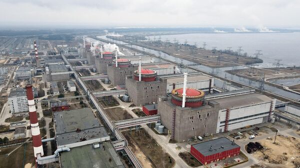 Запорожская атомная электростанция, расположенная в степной зоне на берегу Каховского водохранилища в городе Энергодар - Sputnik Армения
