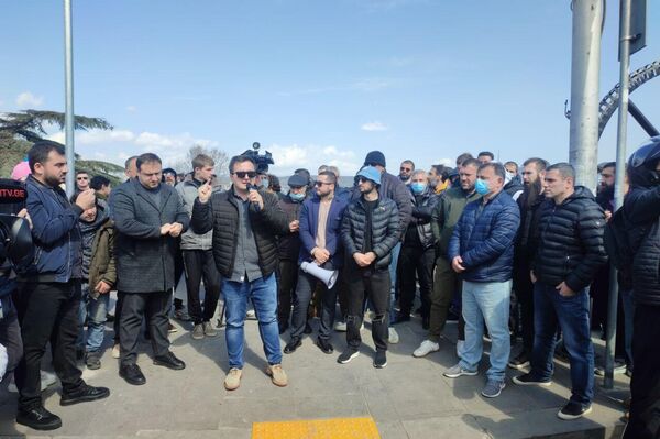 Акция протеста против повышения цен на топливо в Грузии (27 марта 2022). Тбилиси - Sputnik Армения