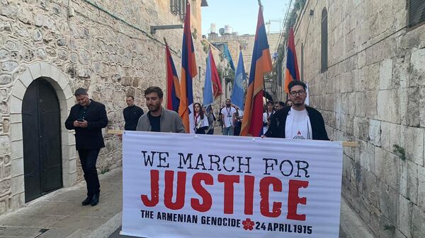 Шествие в память 107 годовщины Геноцида Армян в Иерусалиме (20 апреля 2022). Израиль - Sputnik Армения