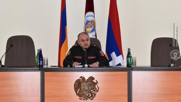 Ռազմական ոստիկանության պետ Աշոտ Զաքարյանը խորհրդակցություն է անցկացրել ընթացիկ տարվա առաջին եռամսյակի արդյունքների վերաբերյալ (22 ապրիլի, 2022թ)․ Երևան - Sputnik Արմենիա