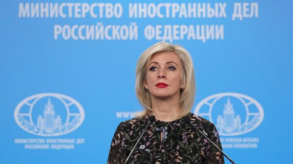 Մարիա Զախարովան ճեպազրույցի ժամանակ (28 ապրիլի, 2022թ)․ Մոսկվա - Sputnik Արմենիա