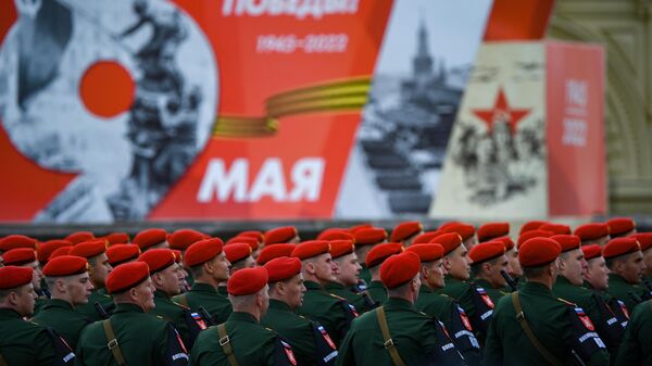 Рота военной полиции на военном параде в честь 77-й годовщины Победы в Великой Отечественной войне (9 мая 2022). Москва - Sputnik Армения