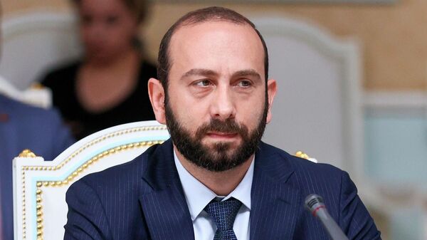 Министр иностранных дел Армении Арарат Мирзоян на заседании в расширенном составе Совета глав МИД стран СНГ (13 мая 2022). Душанбе - Sputnik Армения