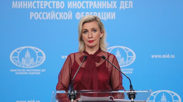 Официальный представитель МИД России Мария Захарова во время брифинга (18 мая 2022). Москвa - Sputnik Армения