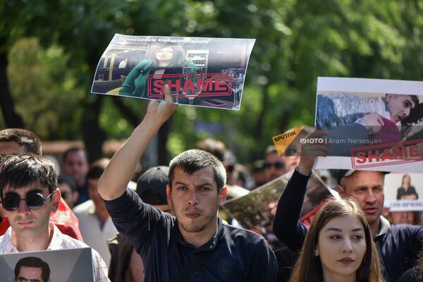 Участники акции оппозиции - Sputnik Армения