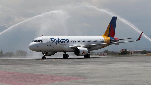 Первый рейс национального авиаперевозчика FlyArna в аэропорту Звартноц (10 июня 2022). Еревaн - Sputnik Армения