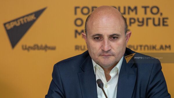 Мехак Апресян на пресс-конференции 11-й фестиваль толмы и развитие туризма в Армении (14 июня 2022). Еревaн - Sputnik Արմենիա