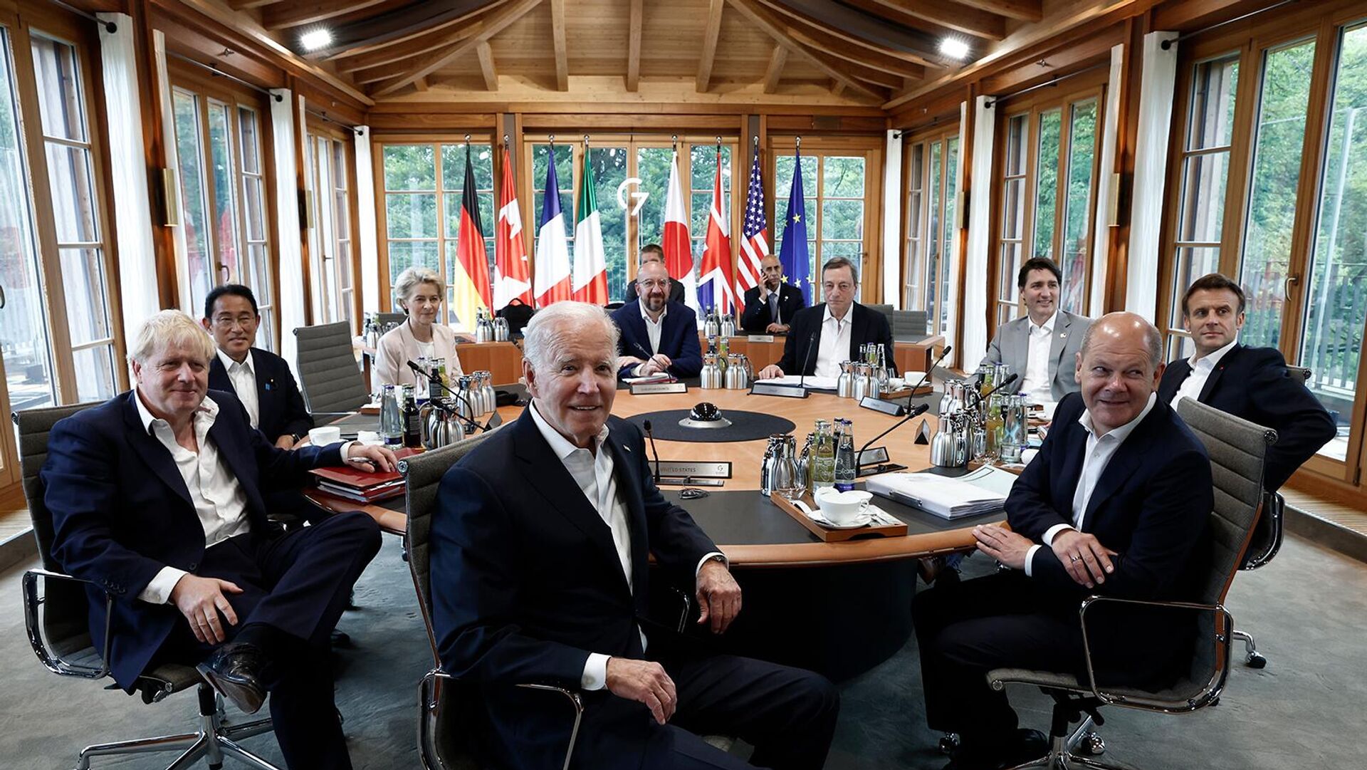 Рабочая сессия во время саммита лидеров G7 в замке Эльмау (28 июня 2022). Германия - Sputnik Армения, 1920, 28.06.2022