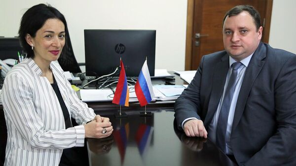 Ժաննա Անդրեասյանը հանդիպել է ՌԴ լուսավորության նախարարի տեղակալ Դենիս Գրիբովի հետ - Sputnik Արմենիա