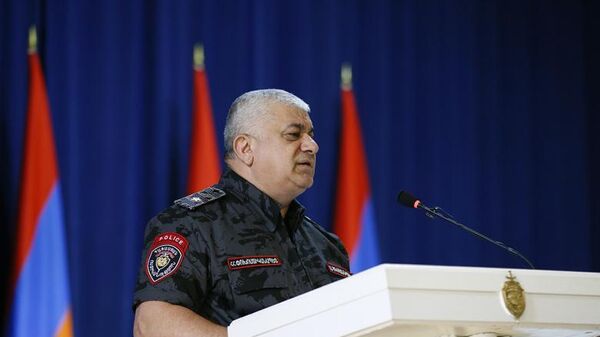 Первый замначальника полиции Арам Ованнисян на заседании коллегии полиции Армении (29 июля 2022). Еревaн - Sputnik Армения
