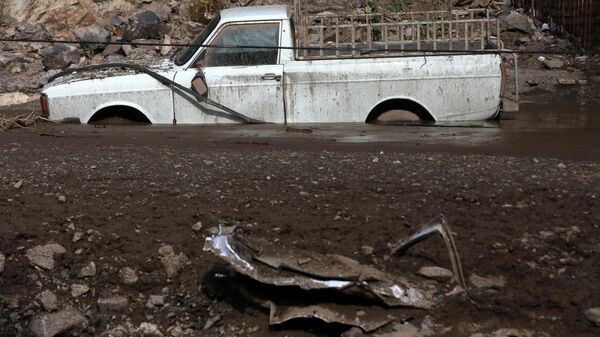 Машины в грязи после наводнения в Иране - Sputnik Армения