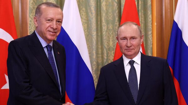 Президент РФ Владимир Путин и президент Турции Реджеп Тайип Эрдоган во время встречи (5 августа 2022). Сочи - Sputnik Արմենիա