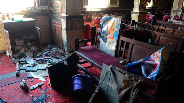 Интерьер сгоревшей коптской церкви Абу-Сефейн (14 августа 2022). Каир - Sputnik Армения