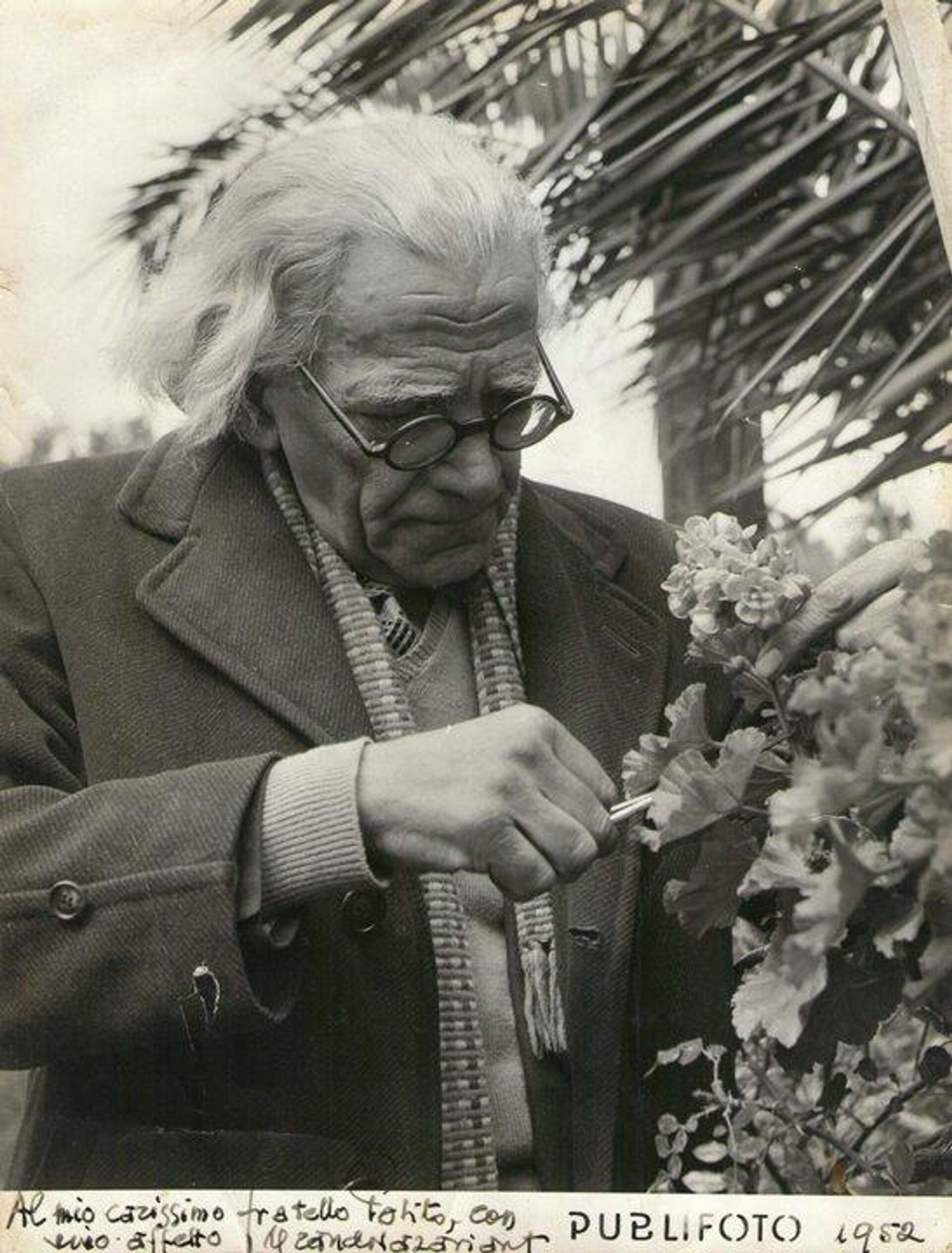 Поэт Грант Назарянц ухаживает за цветами  в саду Гарибальди в городе Бари. - Sputnik Армения, 1920, 02.09.2022