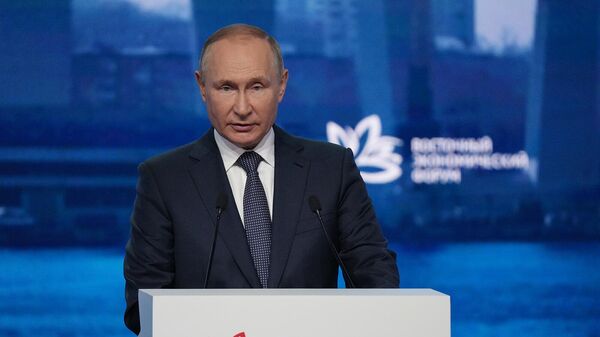 Президент РФ Владимир Путин выступает на пленарном заседании VII Восточного экономического форума (7 сентября 2022). Владивосток - Sputnik Армения