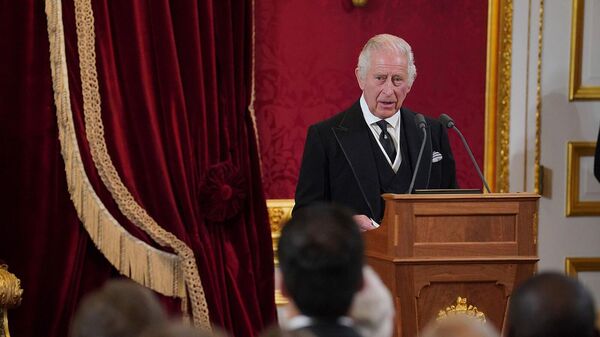 Король Карл III во время Совета по вступлению на престол в Сент-Джеймсском дворце (10 сентября 2022). Лондон - Sputnik Армения