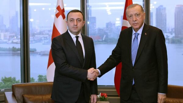 Встреча премьер-министра Грузии и президента Турции Ираклия Гарибашвили и Реджепа Тайипа Эрдогана на полях Генеральной Ассамблеи ООН (20 сентября 2022). Нью-Йорк  - Sputnik Армения
