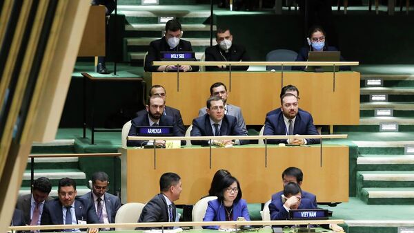 Глава МИД Арарат Мирзоян принимает участие в 77-й сессии Генеральной Ассамблеи ООН (20 сентября 2022). Нью-Йорк - Sputnik Армения