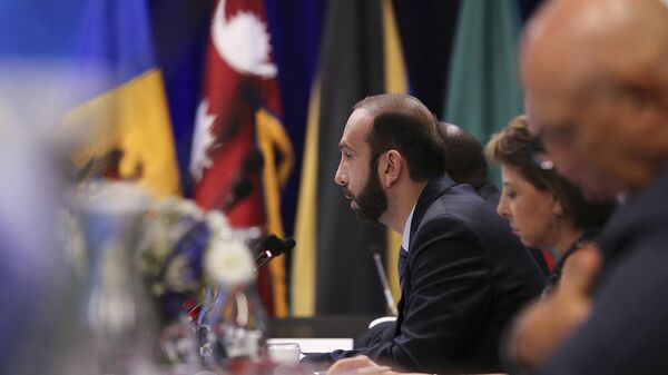 Министр иностранных дел Армении Арарат Мирзоян принял участие в мероприятии Итоги демократии в рамках 77-й сессии Генеральной Ассамблеи ООН (20 сентября 2022). Нью-Йорк - Sputnik Армения
