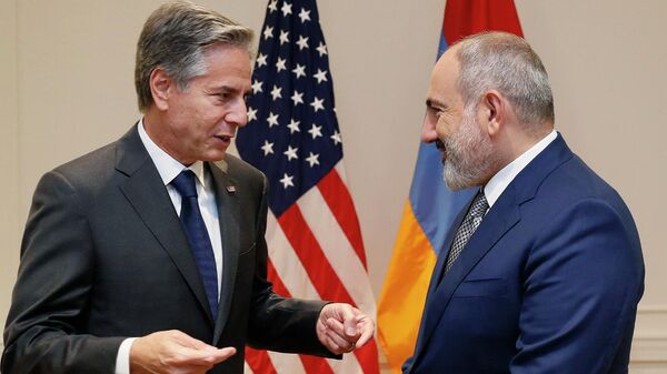 Премьер-министр Никол Пашинян встретился с госсекретарем США Энтони Блинкеном в рамках 77-й сессии Генеральной Ассамблеи ООН (22 сентября 2022). Нью-Йорк - Sputnik Армения