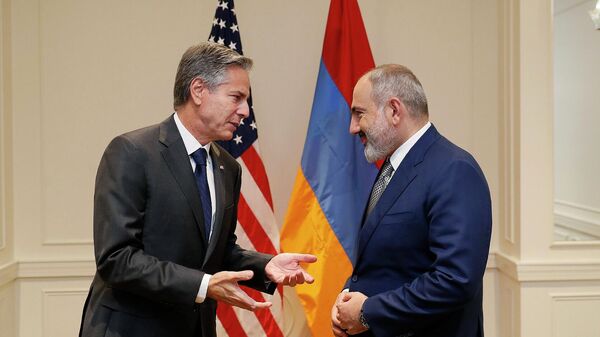 Премьер-министр Никол Пашинян встретился с госсекретарем США Энтони Блинкеном в рамках 77-й сессии Генеральной Ассамблеи ООН (22 сентября 2022). Нью-Йорк - Sputnik Армения