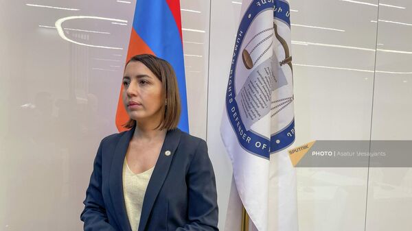 Омбудсмен Кристине Григорян во время пресс-конференции (7 октября 2022). Еревaн - Sputnik Արմենիա