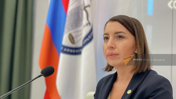 Омбудсмен Кристине Григорян во время пресс-конференции (7 октября 2022). Еревaн - Sputnik Армения