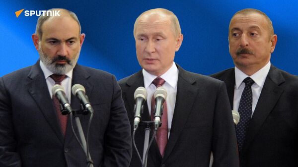 Трехсторонняя встреча Пашиняна, Путина и Алиева - Sputnik Армения