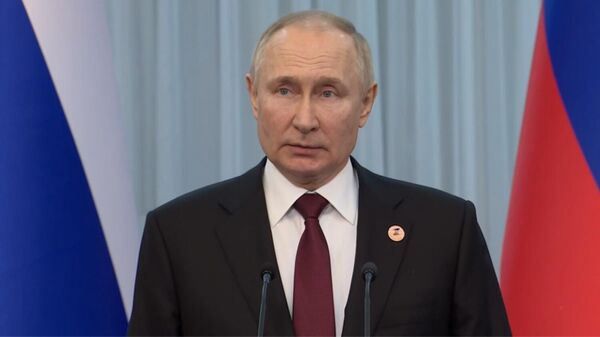 Президент РФ Владимир Путин на пресс-конференции по итогам саммита ЕАЭС (9 декабря 2022). Бишкек - Sputnik Армения