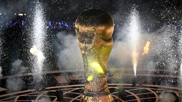 Церемония закрытия чемпионата мира по футболу перед началом финального матча между сборными Аргентины и Франции (18 декабря 2022). Лусаиль - Sputnik Армения