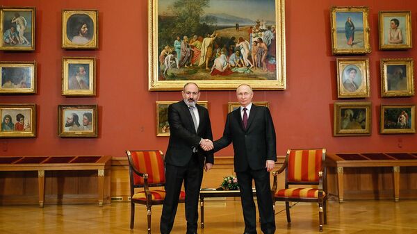 Встреча премьер-министра Армении Никола Пашиняна и президента РФ Владимира Путина (27 декабря 2022). Санкт-Петербург - Sputnik Армения