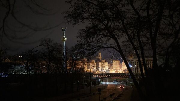 Пустые улицы возле площади Независимости (Майдан) во время комендантского часа (1 января 2023). Киев - Sputnik Армения