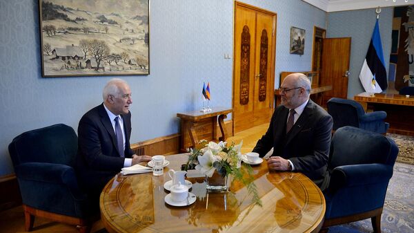 Встреча президентов Армении и Эстонии Ваагна Хачатуряна и Алара Кариса (16 января 2023). Таллин - Sputnik Армения