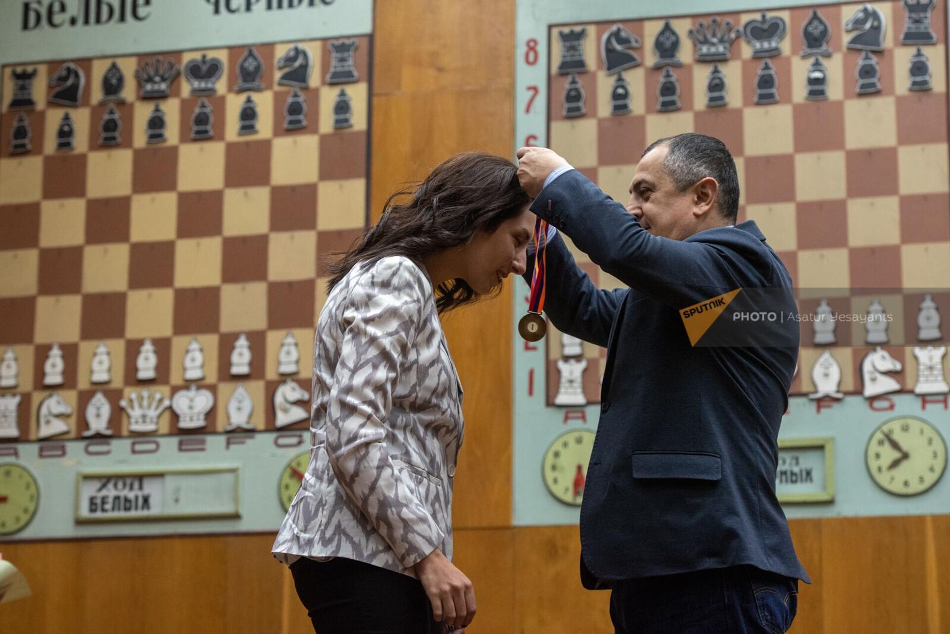 Церемония награждения победителей женского чемпионата Армении по шахматам (22 января 2023). Еревaн - Sputnik Армения, 1920, 22.01.2023