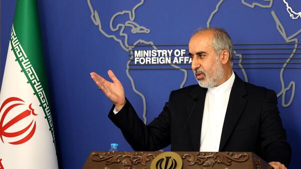 Официальный представитель МИД Ирана Насер Канани на пресс-конференции (3 октября 2022). Тегеран - Sputnik Армения
