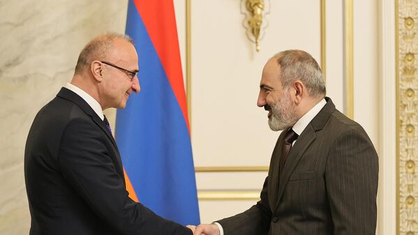 Премьер-министр Никол Пашинян принял главу МИД Хорватии Гордана Грлич-Радмана (8 февраля 2023). Еревaн - Sputnik Армения